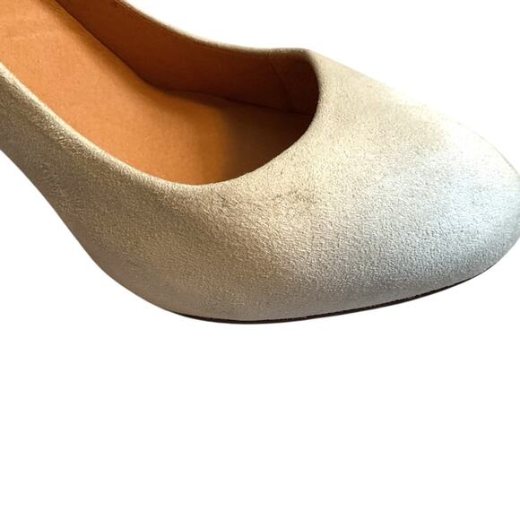 Madewell Womens Black Cream Suede Classic Pump Size 10 Block Heels Office Work - Picture 9 of 12